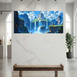 Mountain Castle Scenery Split Poster - Wall Art Poster